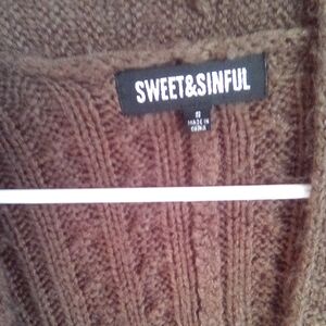 Sweet & Sinful Women's Brown Cardigan Sweater